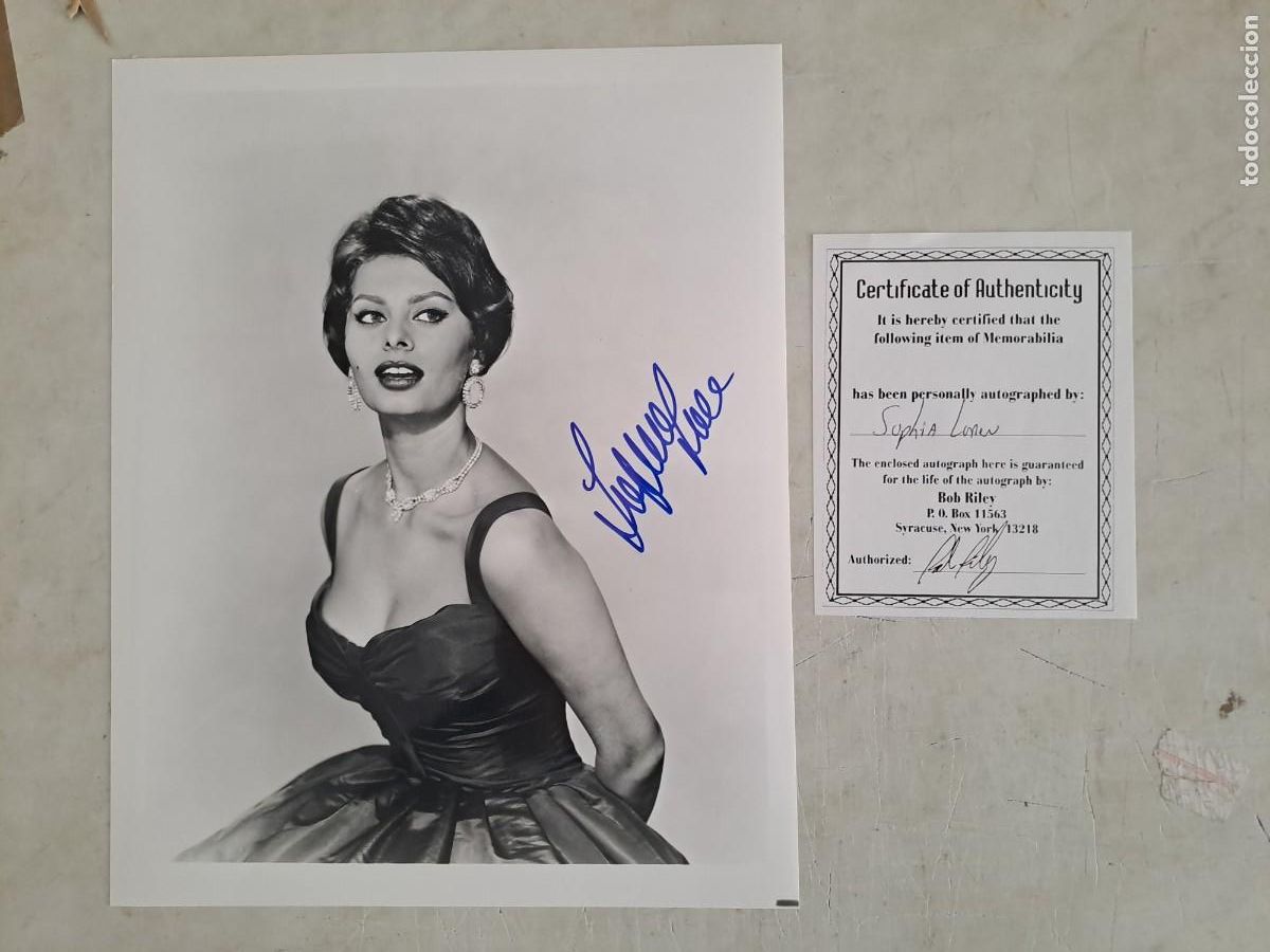 C&oacute;mics: Foto firmada de Sofia Loren en perfecto estado - Foto 1