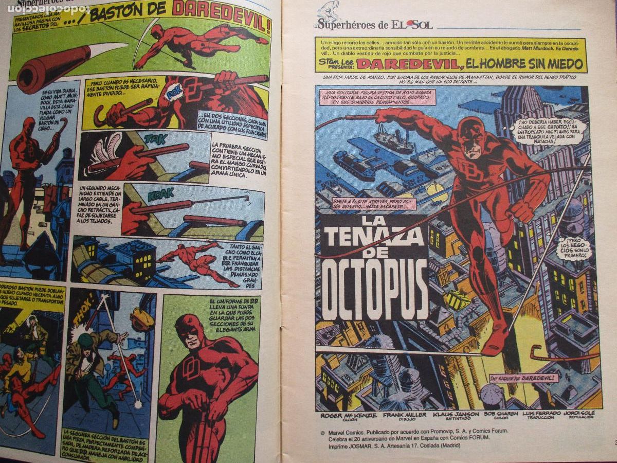 C&oacute;mics: MARVEL / LOS COMICS DE EL SOL N.&ordm; 8 DAREDEVIL de FRANK MILLER - Foto 3