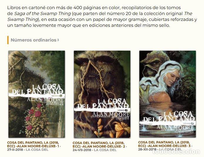 C&oacute;mics: NUEVO (precintado) - LA COSA DEL PANTANO DE ALAN MOORE - 1 2 3 COMPLETA - ECC DELUXE - Foto 2