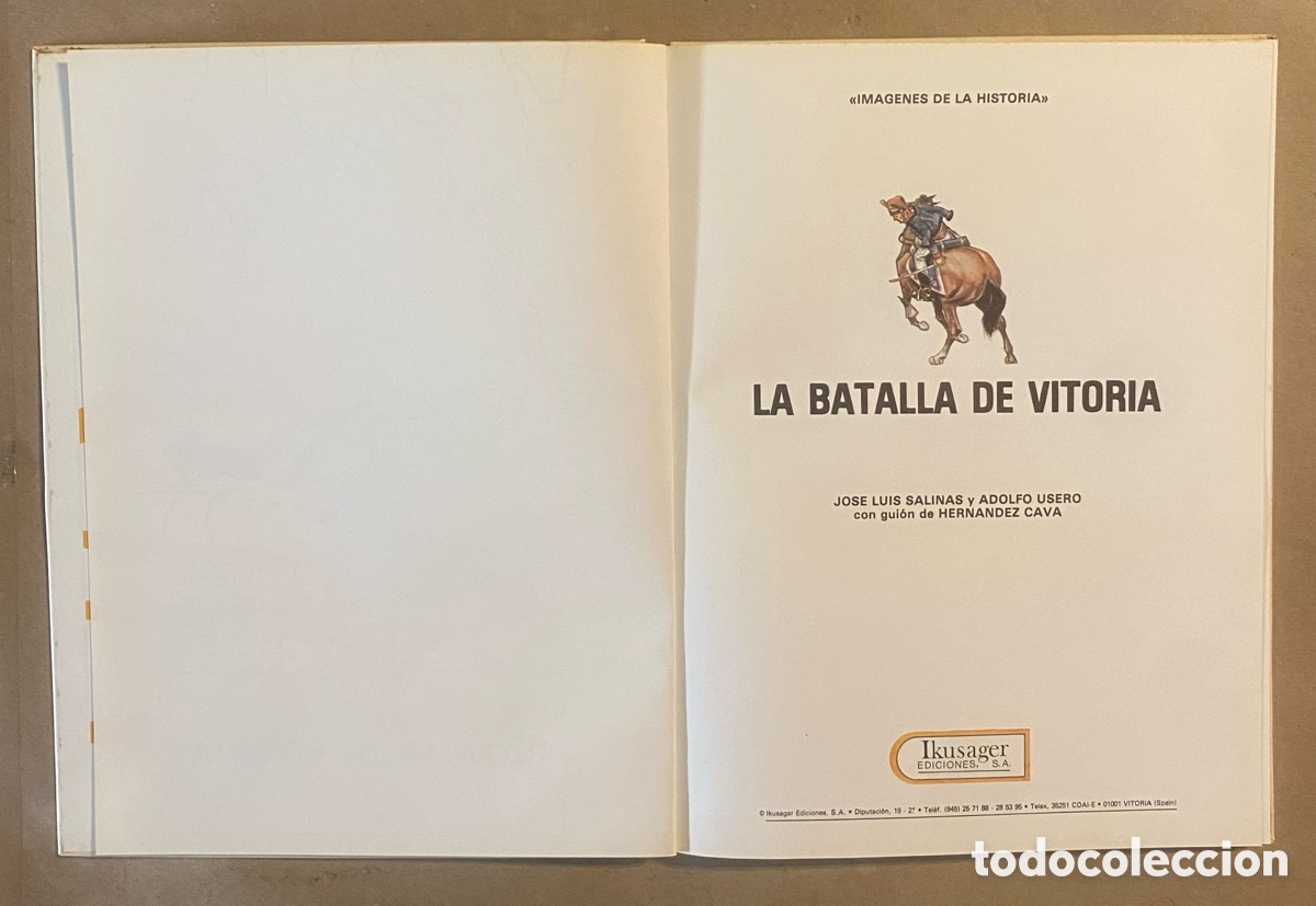 C&oacute;mics: LA BATALLA DE VITORIA. SALINAS / USERO / CAVA. IKUSAGER EDICIONES 1985. - Foto 2