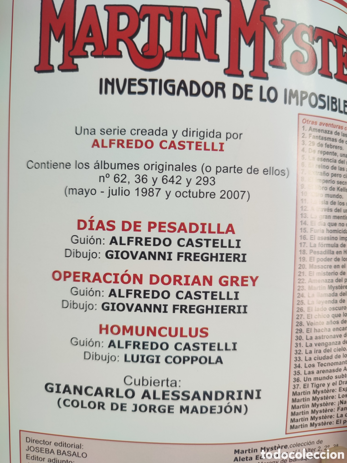 C&oacute;mics: Operacion Dorian Gray. Martin Mystere. Aleta - Foto 2