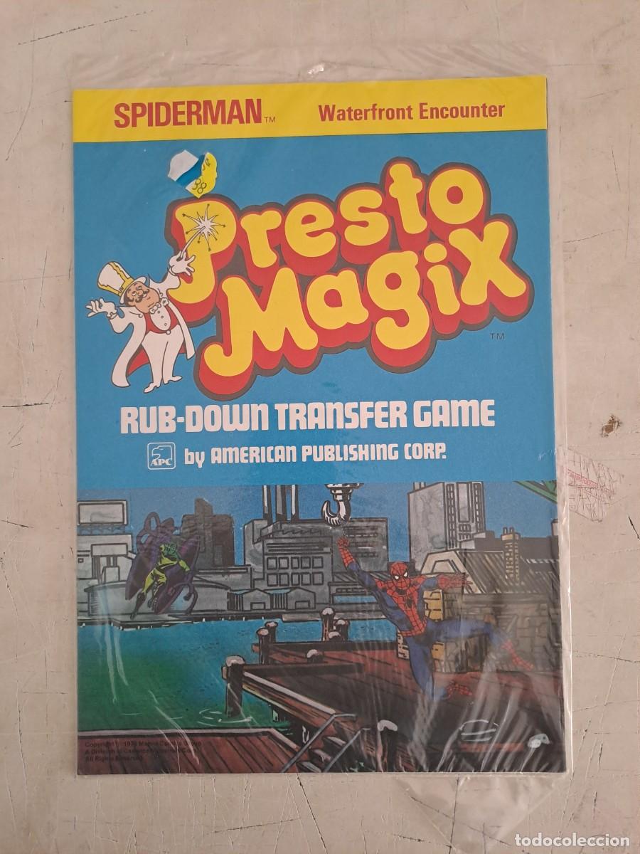C&oacute;mics: Presto Magix, rub-down transfer game, Spiderman, waterfront encounter, precintado - Foto 1