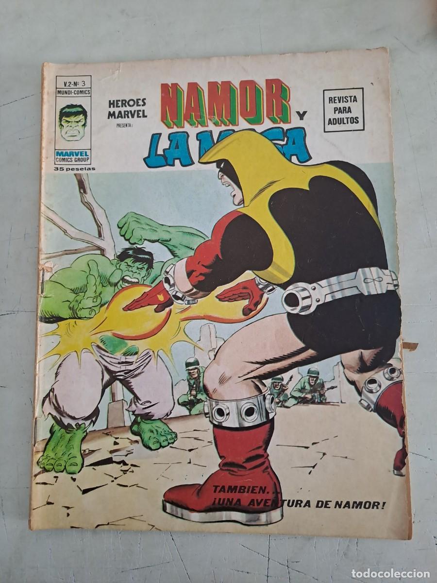 C&oacute;mics: H&eacute;roes Marvel V-2 3, Namor y la Masa, V&eacute;rtice en buen estado - Foto 1