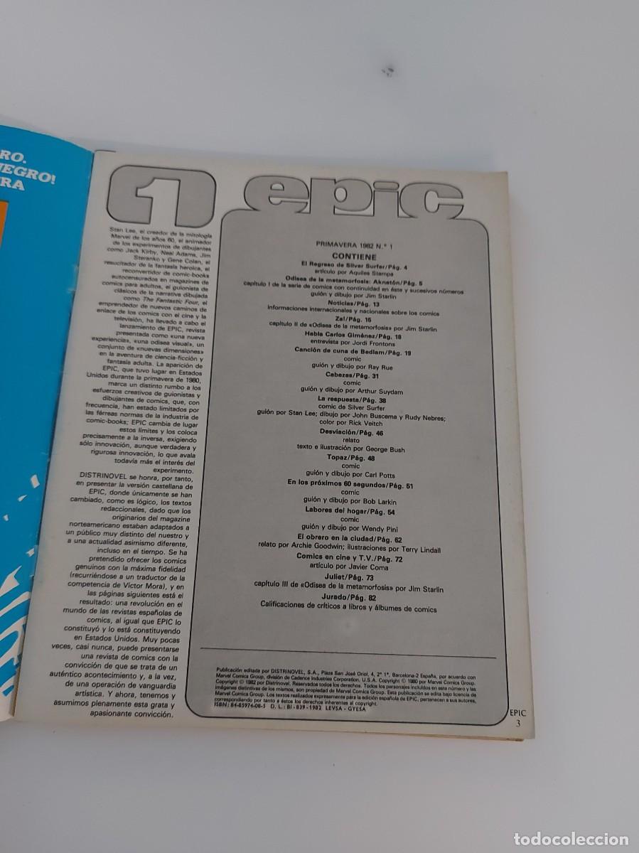C&oacute;mics: LOTE EPIC N.&ordm; 1 Y 2 (DE 3). GRAPA. DISTRINOVEL. 1982. - Foto 4