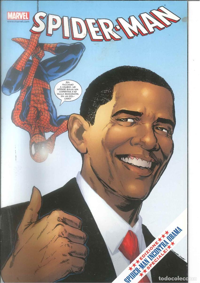 C&oacute;mics: SPIDERMAN CONOCE A OBAMA EN ITALIANO PANINI - Foto 1