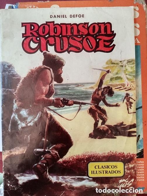 C&oacute;mics: ROBINSON CRUSOE - DANIEL DAFOE -- COMIC - -EN MAL ESTADO - Foto 1