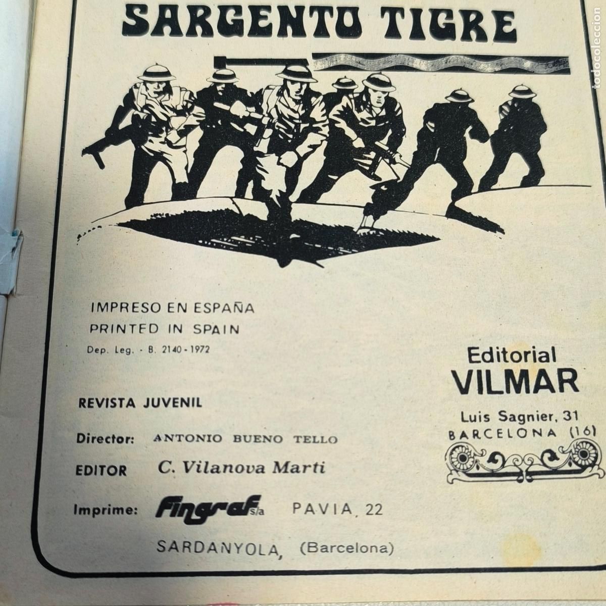 C&oacute;mics: EL SARGENTO TIGRE N&ordm; 23 : COMANDO AL AMANECER ( VILMAR 1972.) - Foto 3