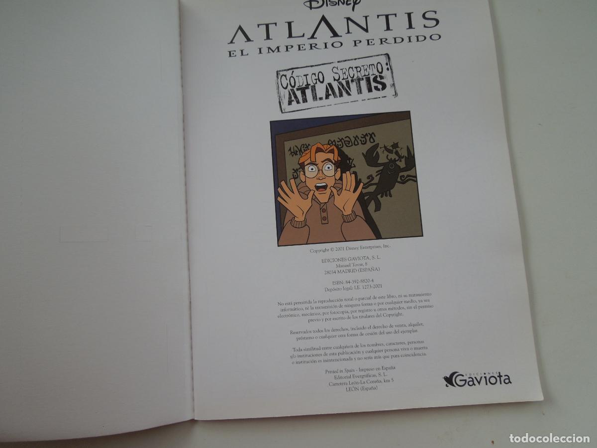 C&oacute;mics: ATLANTIS , EL IMPERIO PERDIDO - CODIGO SECRETO ATLANTIS - GAVIOTA. 2001 -GRAPA. - Foto 2