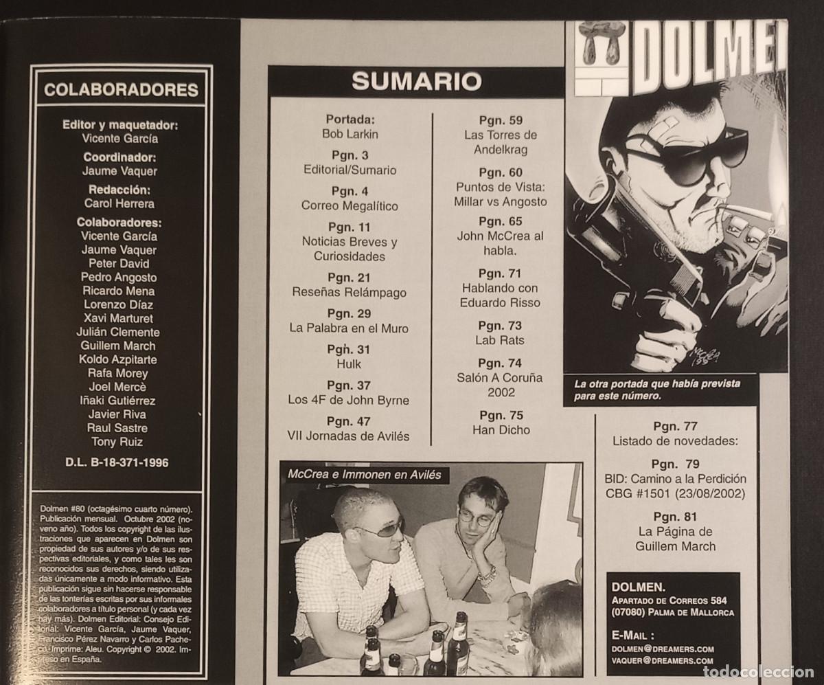 C&oacute;mics: REVISTA SOBRE C&Oacute;MICS DOLMEN N&ordm; 80 - OCTUBRE 2002 - Foto 2