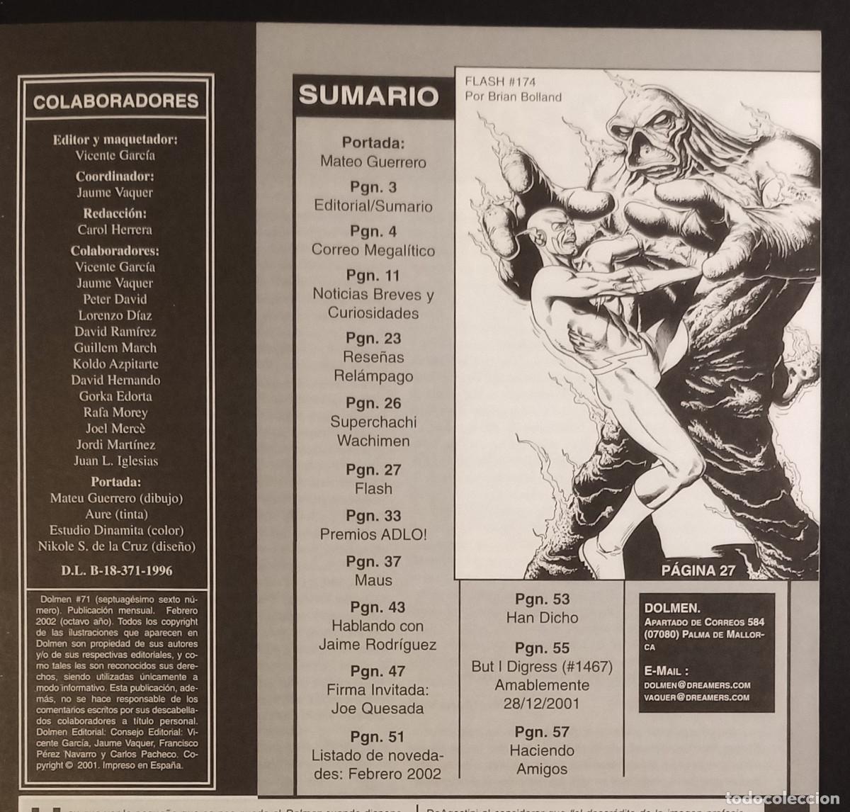 C&oacute;mics: REVISTA SOBRE C&Oacute;MICS DOLMEN N&ordm; 71 - FEBRERO 2002 - Foto 3