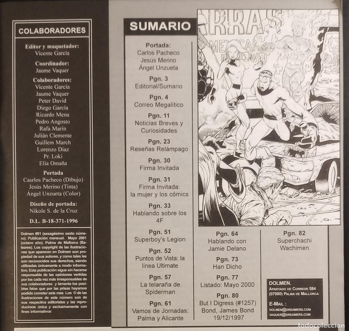 C&oacute;mics: REVISTA SOBRE C&Oacute;MICS DOLMEN N&ordm; 62 - MAYO 2001 - Foto 2