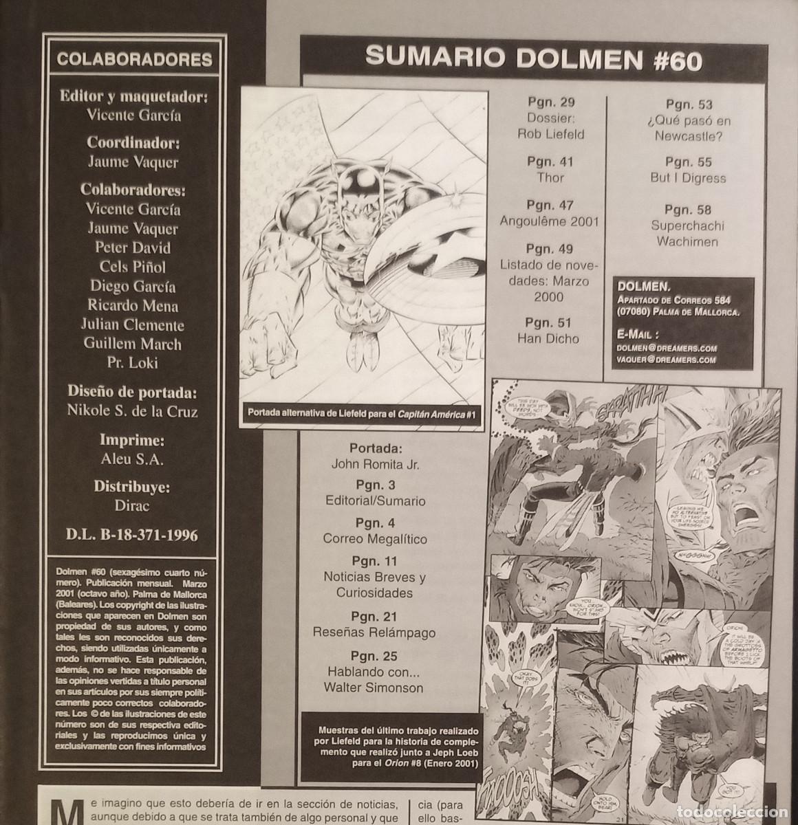 C&oacute;mics: REVISTA SOBRE C&Oacute;MICS DOLMEN N&ordm; 60 - MARZO 2001 - Foto 2