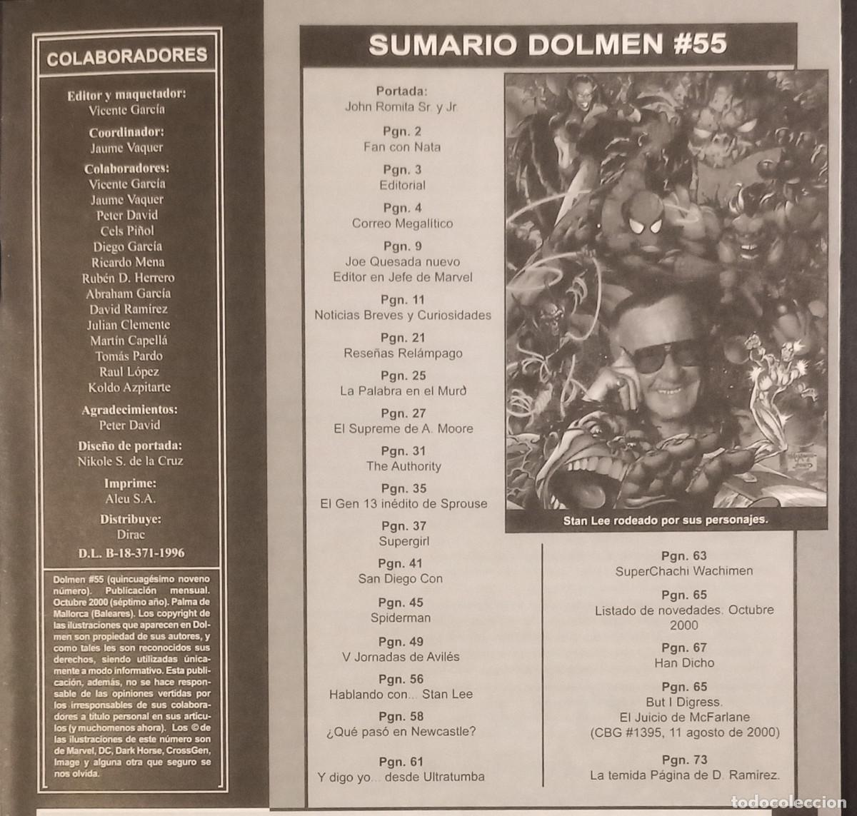 C&oacute;mics: REVISTA SOBRE C&Oacute;MICS DOLMEN N&ordm; 55 - OCTUBRE 2000 - Foto 2
