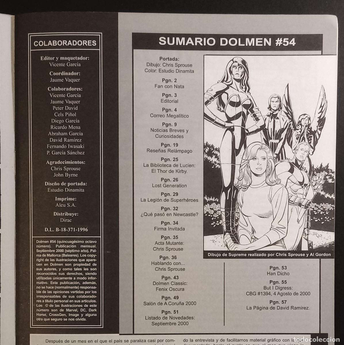 C&oacute;mics: REVISTA SOBRE C&Oacute;MICS DOLMEN N&ordm; 54 - SEPTIEMBRE 2000 - Foto 2