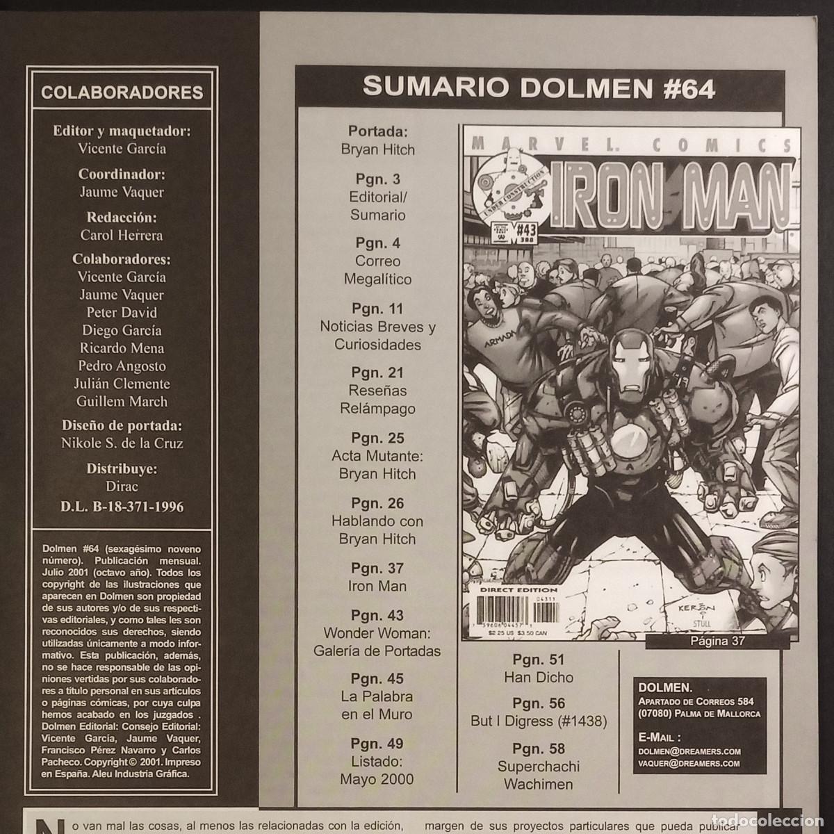C&oacute;mics: REVISTA SOBRE C&Oacute;MICS DOLMEN N&ordm; 64 - JULIO 2001 - Foto 2