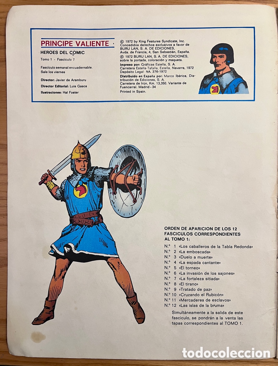C&oacute;mics: El Pr&iacute;ncipe Valiente. BURU LANN&deg;7 1972 - Foto 2