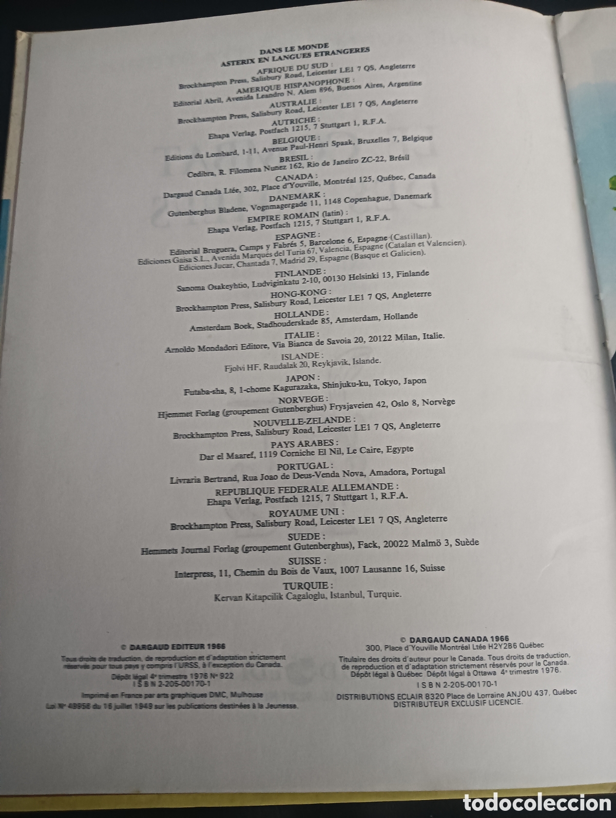 C&oacute;mics: Comic - Asterix - Le combat des Chefs - 1976 Dargaud - Canad&aacute; - Foto 2