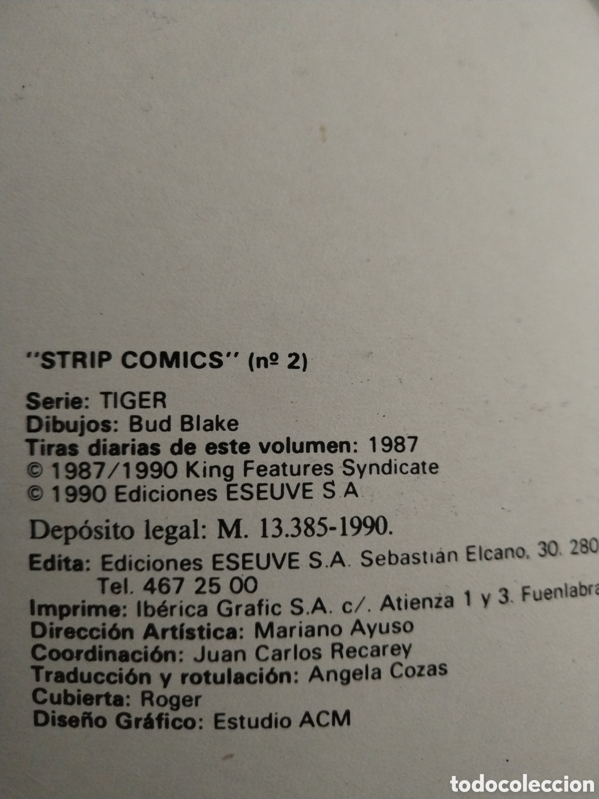 C&oacute;mics: Strip Comics n&deg;2 Tiger Bud Blake Ediciones Eseuve 1990 - Foto 3