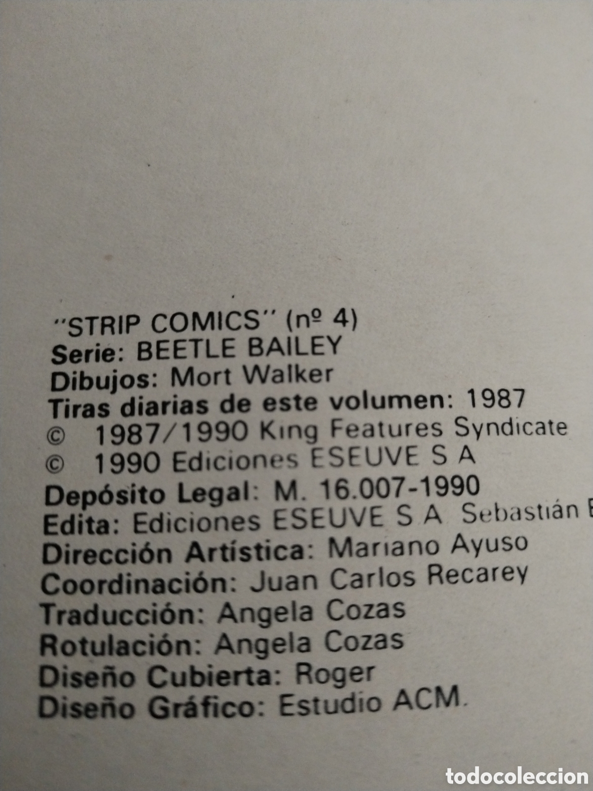 C&oacute;mics: Strip Comics n&deg;4 Beetle Bailey Mort Walker Ediciones Eseuve 1990 - Foto 3