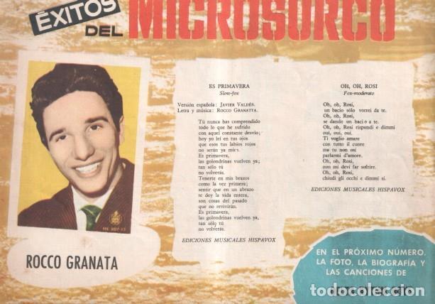 Comics: Serenata numero 034: trasera cancionero y foto de Rocco Granata - Maria Pascual