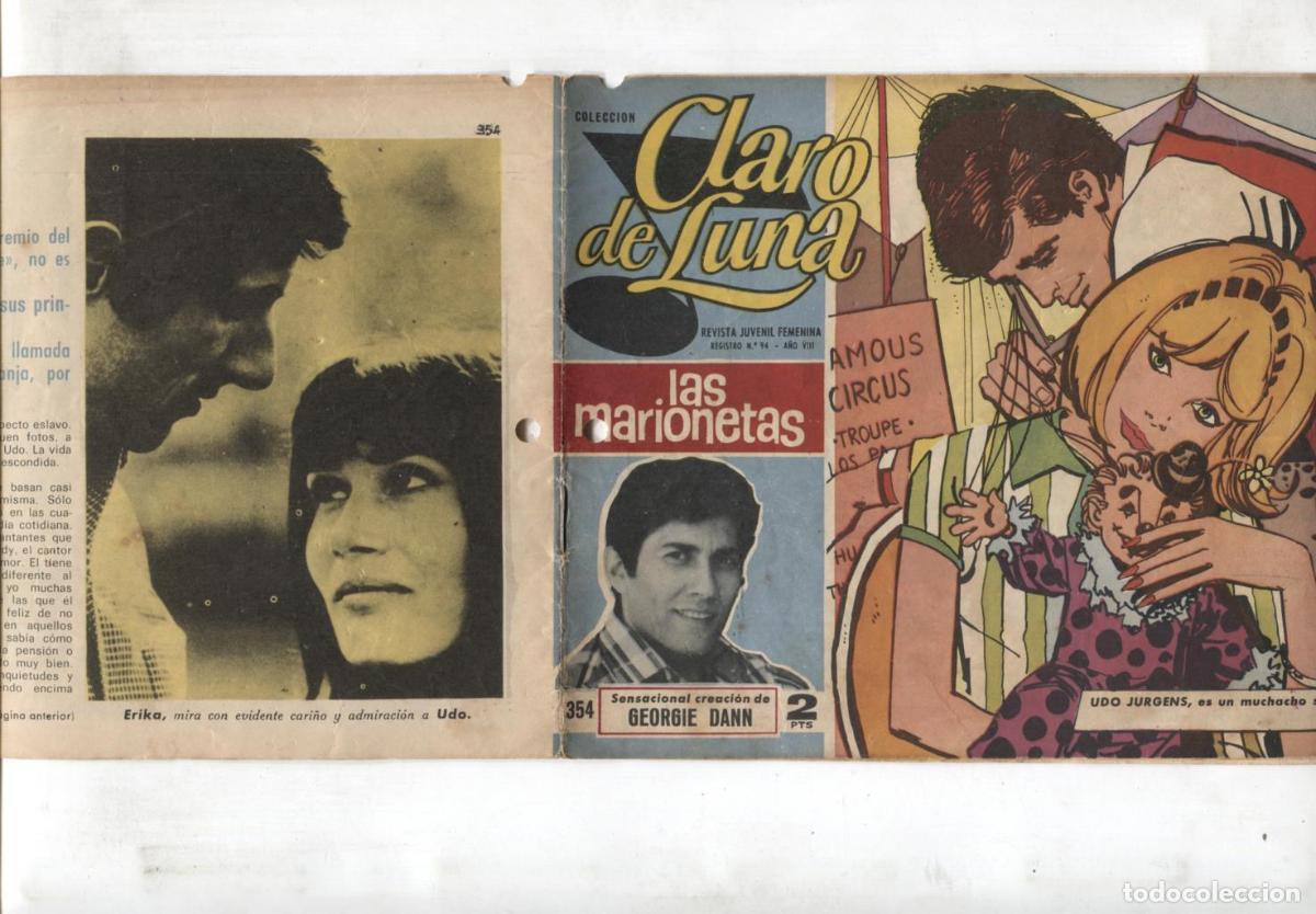 C&oacute;mics: Claro de Luna numero 354: reportaje sobre Udo Jurgens (numerado 2 en trasera) - Georgie Dann-Antonio