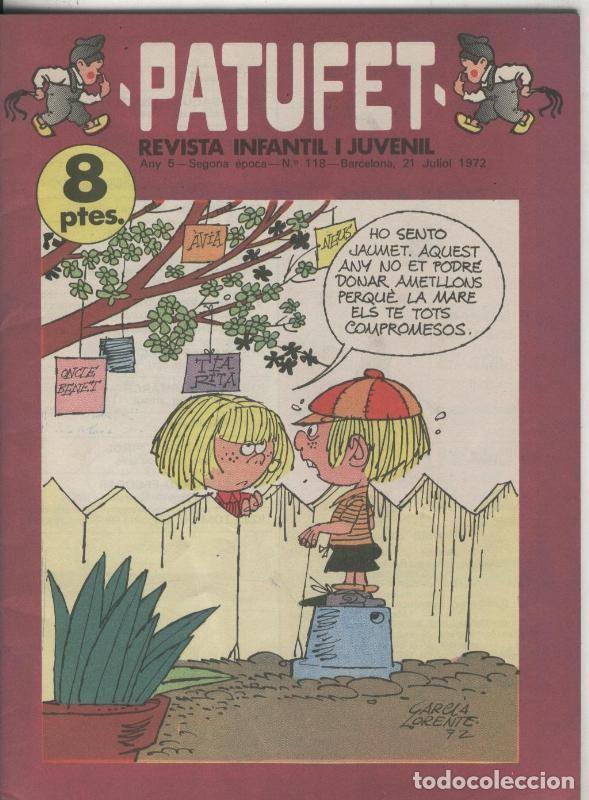 Fumetti: Patufet segona epoca numero 118: El periodista Oriol Domingo, Solitud de Peguera en camins del roman