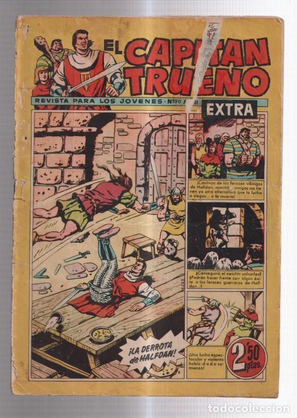 C&oacute;mics: El Capitan Trueno Extra numero 090 (aviejado, cubierta estropeada) - varios