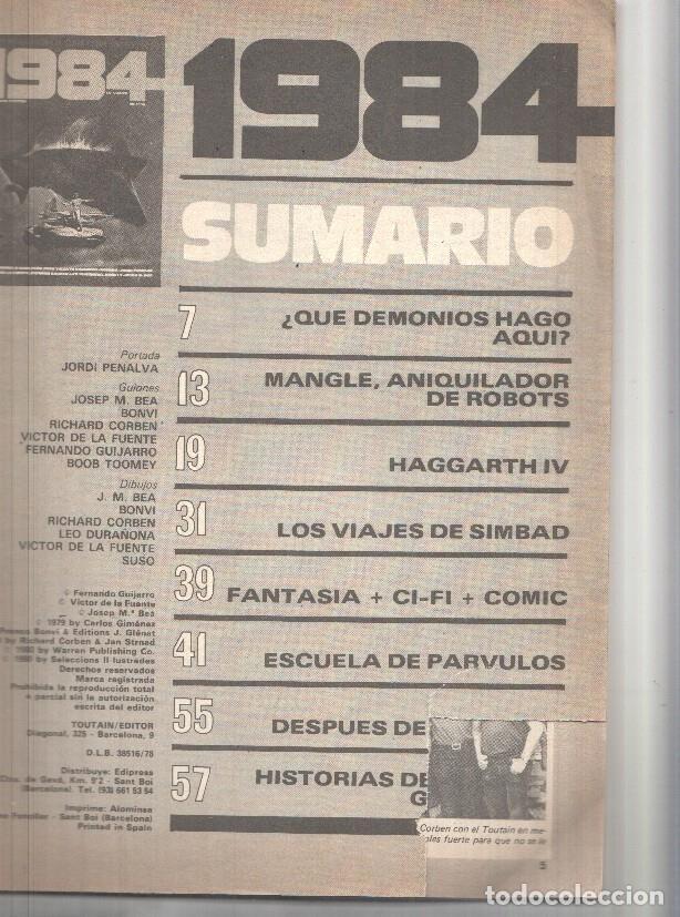 C&oacute;mics: Revista: 1984 num 20. Portada: Jordi Penalva, guiones: Josep M. Bea, Bonvi, Richard Corben Victor de