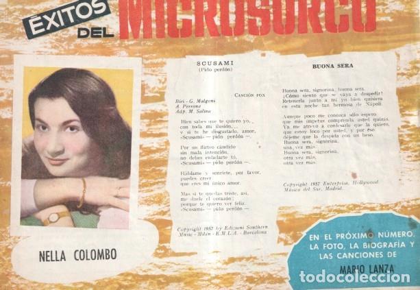 Comics: Serenata numero 003: trasera cancionero y foto de Nella Colombo - Maria Pascual