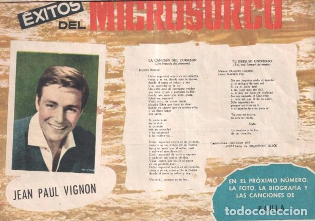 Fumetti: Serenata numero 044: trasera cancionero y foto de Jean Paul Vignon - Maria Pascual