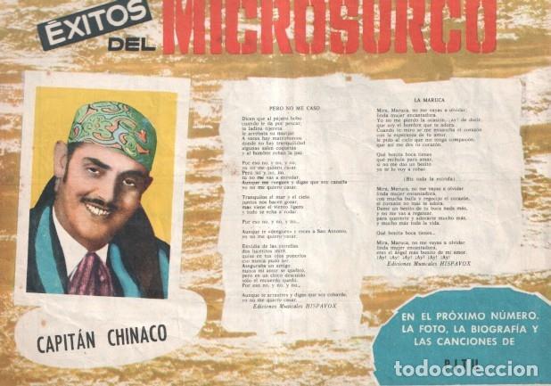 Fumetti: Serenata numero 052: trasera cancionero y foto de Capitan Chinaco - Maria Pascual