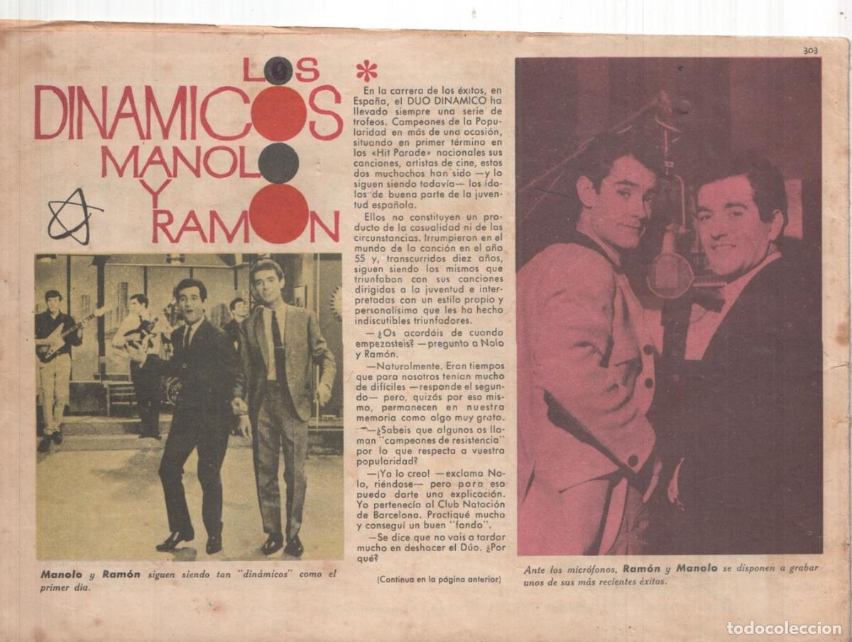 C&oacute;mics: Claro de Luna numero 303: reportaje sobre el Duo Dinamico (numerado 1 en trasera) - Connie Francis-G