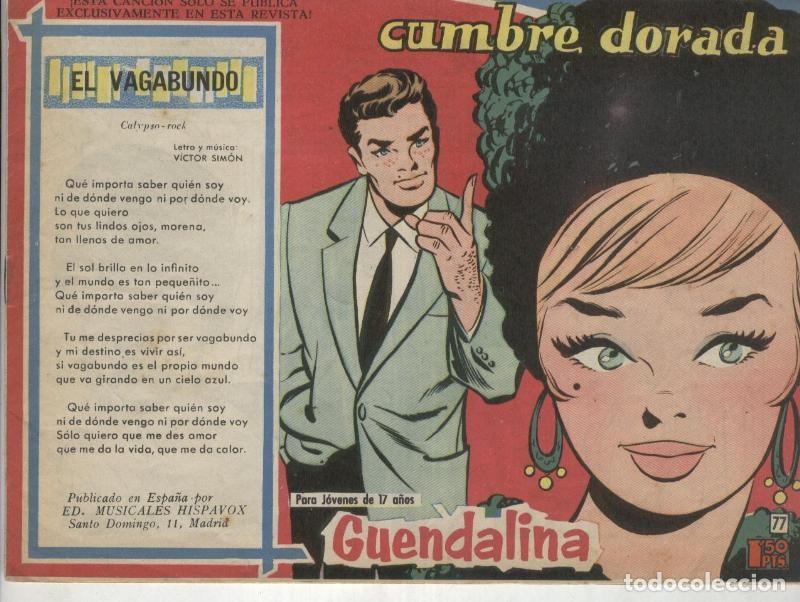 Fumetti: Guendalina numero 077, trasera foto ficha de Tony Curtis - Ana Maria-F. Mora