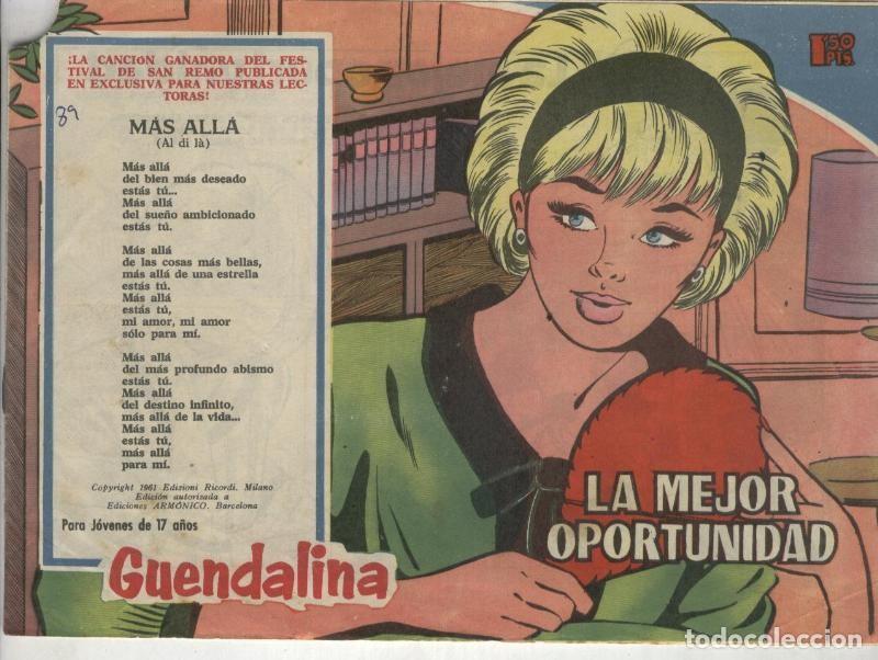 Comics: Guendalina numero 089, trasera foto ficha de Alain Delon - Ana Maria-Ba&ntilde;olas