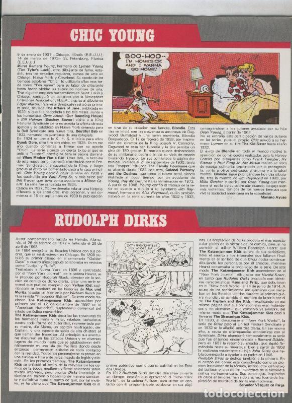 C&oacute;mics: Historia de los Comics: Ficha de Chic Young y Rudolph Dirks - Varios - Foto 1