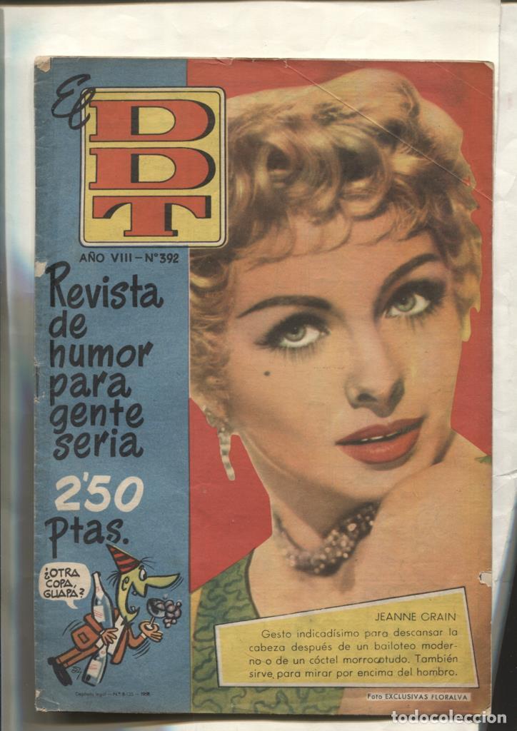 Comics: DDT 1&ordf; epoca numero 392: portada Jeanne Crain (aviejado y cello lado lomo) - varios