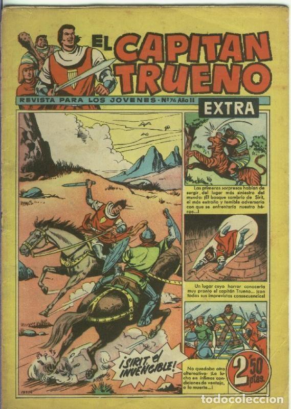 C&oacute;mics: El Capitan Trueno Extra numero 076 (numerado 1 en trasera) - varios