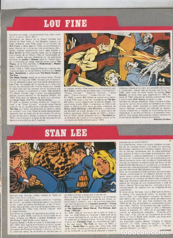 C&oacute;mics: Historia de los Comics: Ficha de Lou Fine y Stan Lee - Varios - Foto 1