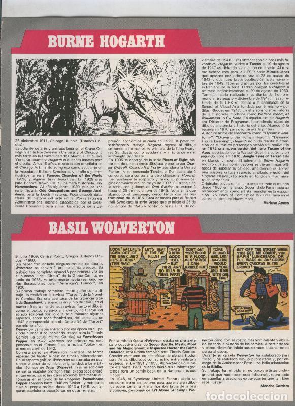 C&oacute;mics: Historia de los Comics: Ficha de Burne Hogarth y Basil Wolverton - Varios - Foto 1