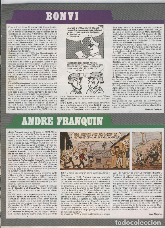 Comics : Historia de los Comics: Ficha de Bonvi y Andre Franquin - Varios