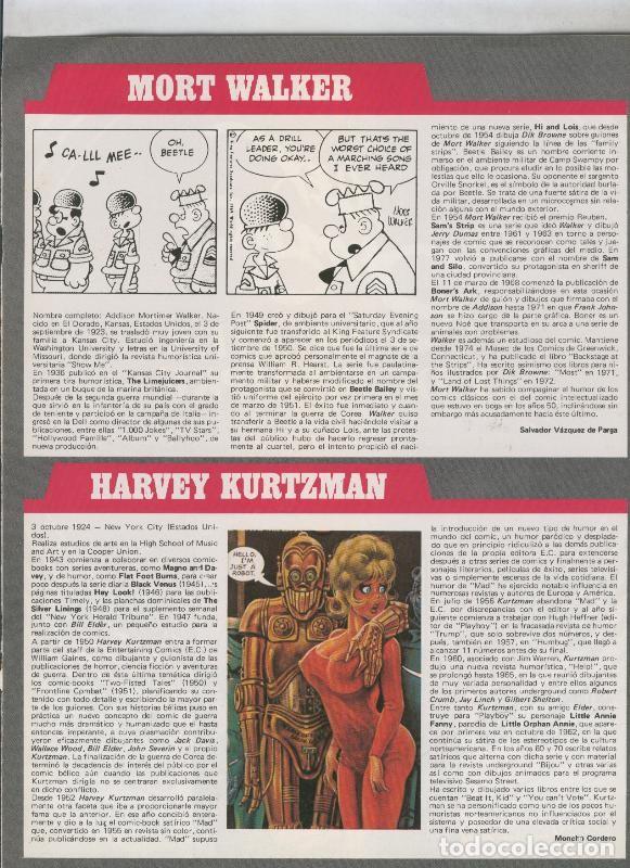 C&oacute;mics: Historia de los Comics: Ficha de Mort Walker y Harvey Kurtzman - Varios - Foto 1