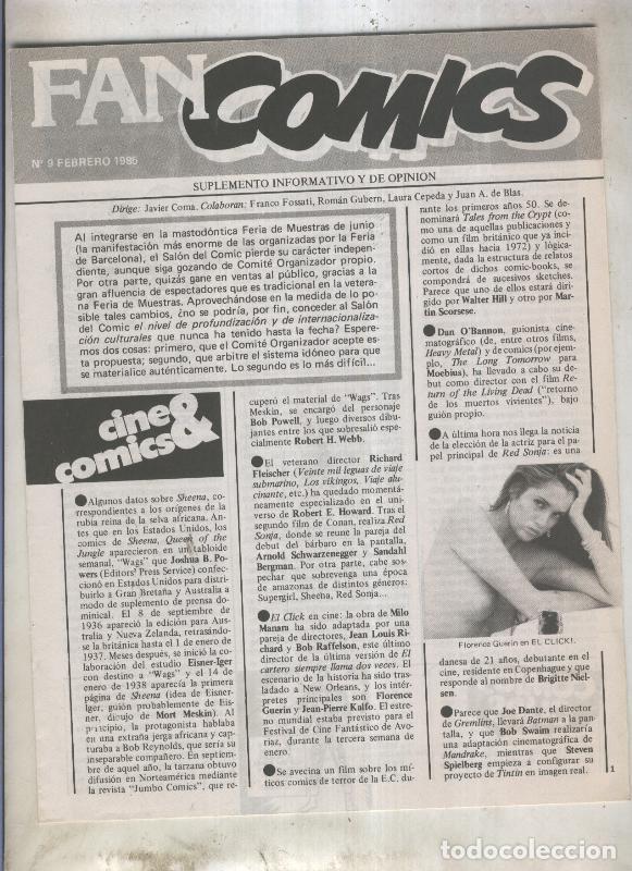 Comics: Fanzine: Fan Comics numero 9-febrero 1985 (ultimo numero publicado) - Varios