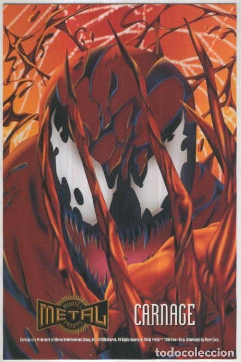 C&oacute;mics: MARVEL METAL PRINTS 1995: CARNAGE (Fleer Corporation 1995) - Marvel - Foto 1