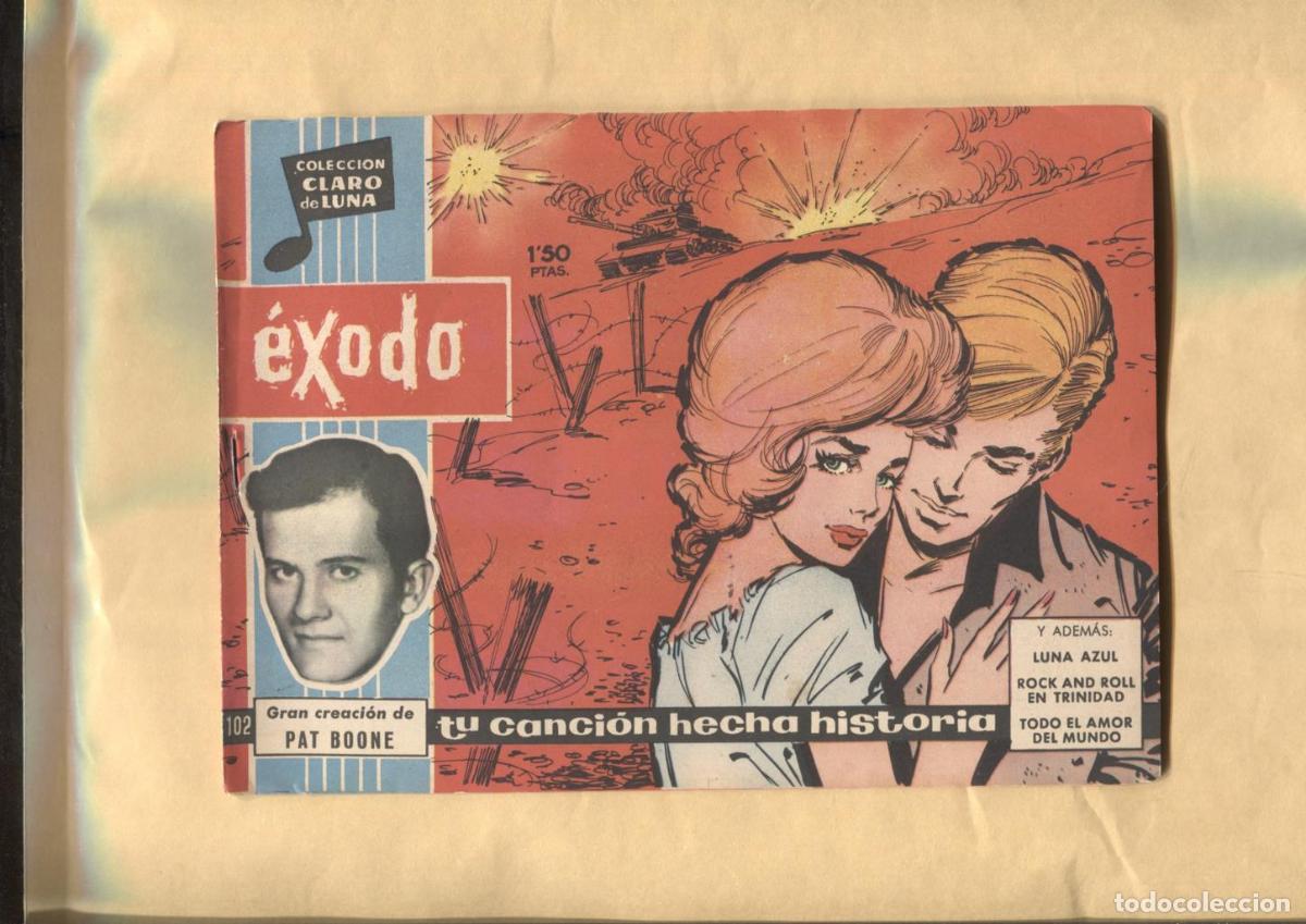 C&oacute;mics: Claro de Luna numero 102: Exodo de Pat Boone (numerado 1 en trasera) - Pat Boone-Enrique Badia