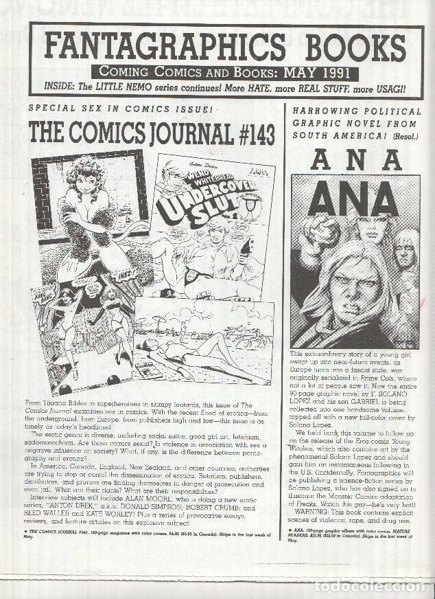 C&oacute;mics: FANTAGRAPHICS BOOKS, Coming Comics: May 1991 (Next Releases Magazine) - Varios