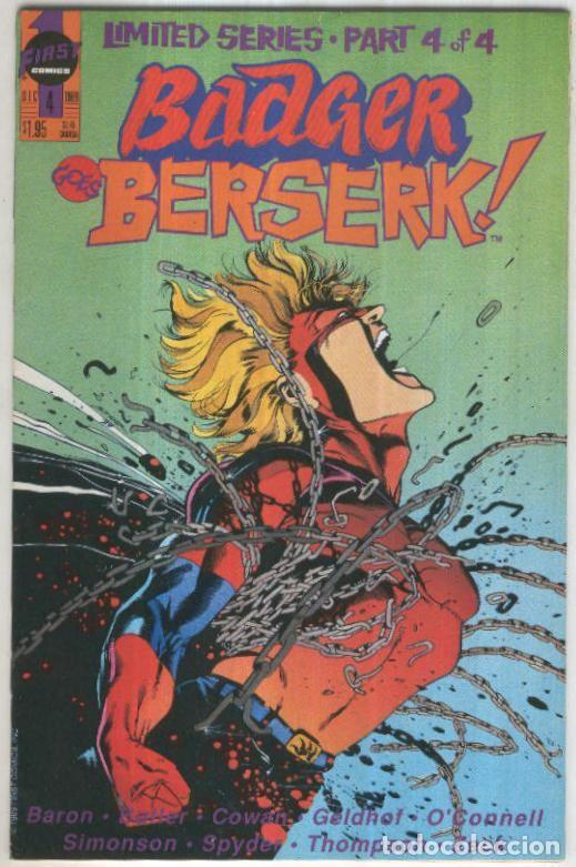 C&oacute;mics: BADGER GOES BERSERK, Vol.1 No.04: All Together Now (First Comics 1989) - Mike Baron