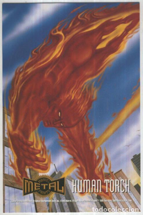 C&oacute;mics: MARVEL METAL PRINTS 1995: HUMAN TORCH (Fleer Corporation 1995) - Marvel - Foto 1