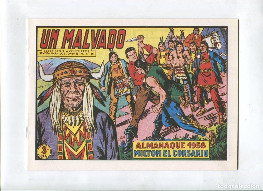C&oacute;mics: Milton el Corsario ,almanaque 1958 facsimil numero 047: Un malvado, - Va&ntilde;o
