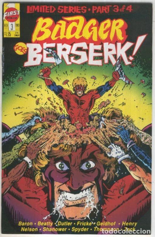 C&oacute;mics: BADGER GOES BERSERK, Vol.1 No.03: Skin I,m In (First Comics 1989) - Mike Baron