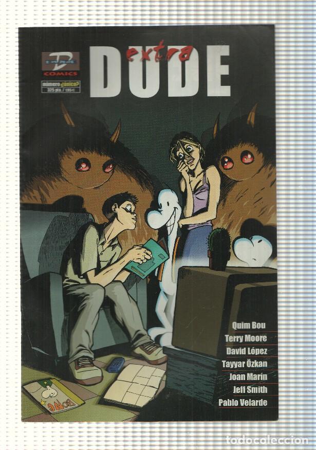 Comics: Comic: Extra Dude, 2001. Entre otros: Historieta de Lamur, David Lopez, Negative Burn (Strangers in